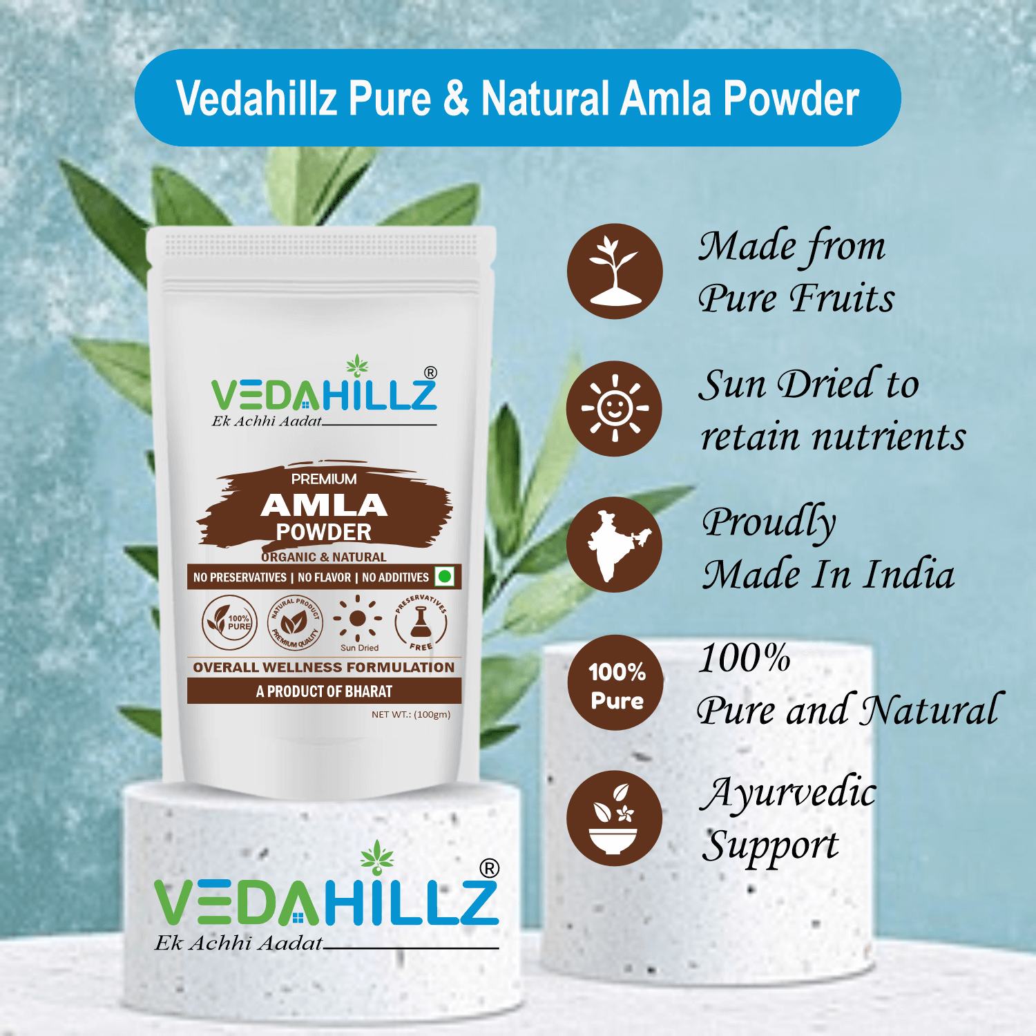 Vedahillz Amla Powder Made from Premium Quality Amla (Indian Gooseberry)